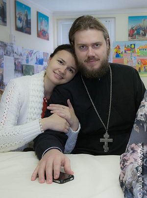 Priest Sergei Beloborodov and his Matushka.