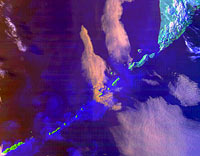 Курильские острова. Снимок из космоса