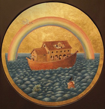Ноев ковчег. Фреска Никольского православного храма в Амстердаме