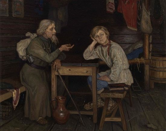 Н.П. Богданов-Бельский. Будущий инок. 1889