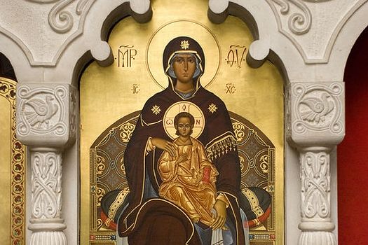 Пресвятая Богородица. Иконостас левого придела в честь преподобной Марии. Сретенский монастырь