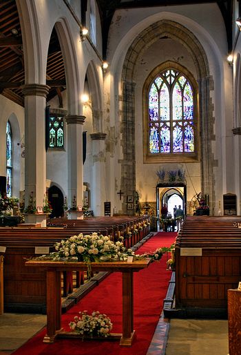 Inside St. Mary's Saxon Church in Wareham