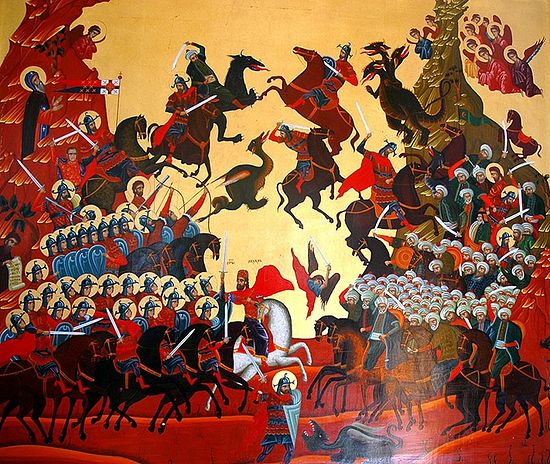 Косовская битва. Современная икона. Сербия. фото: иером.Игнатий (Шестаков)