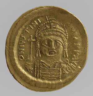 Монета с изображением императора Юстиниана Великого