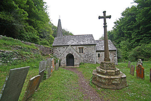 St. Beuno's Church in Culbone, Somerset (the smallest parish church in all England).