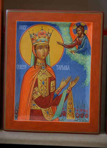 Icon of Holy Queen Tamara, by Fr. Silouan