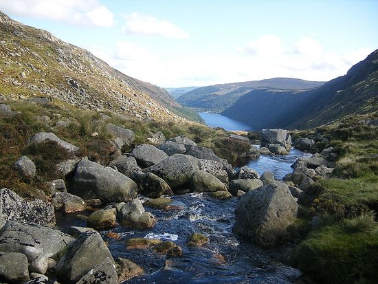Upper lake and valley in Glendalough