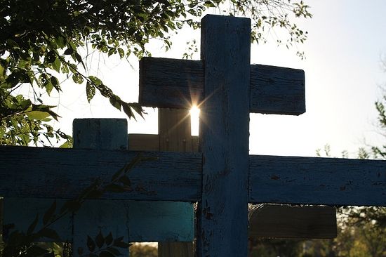 Монашеские кресты на кладбище Караганды