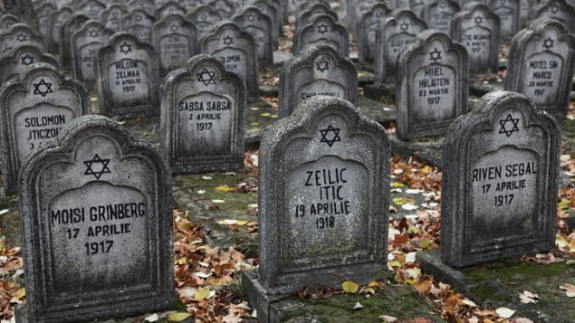 Graves at a Jewish cemetery in Romania