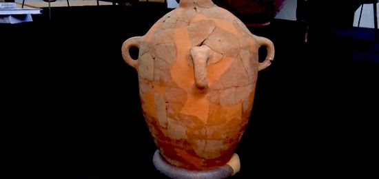 A 3,000-year-old large ceramic jar with the inscription of the name “Eshbaal Ben Beda.”