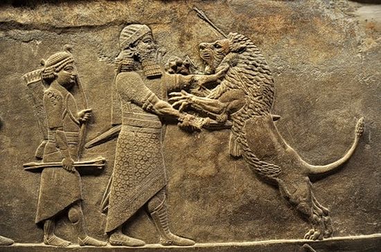 Ассирийский рельеф из Ниневии, Пергамский музей, Берлин, около 650 до н.э.