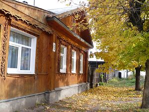 Traditional Russian wooden house