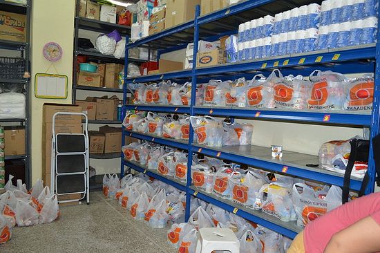 The Mission keeps storage of long-term food stuffs such as UHT milk, water, sugar, flour.