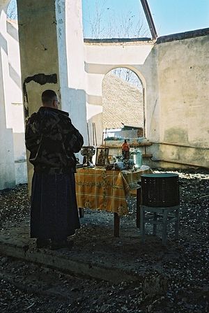 Ингушетија, молитва у мобилној капели