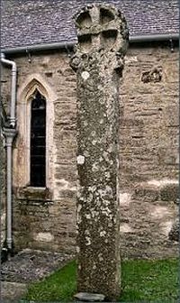 Ancient cross at churchyard of the Mylor Churchtown church