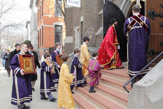 Christ the Savior Orthodox Church, Chicago, Illinois. Sunday of Orthodoxy procession.