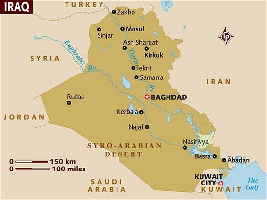 Мосул расположен в Северном Ираке, в 200 милях от Багдада