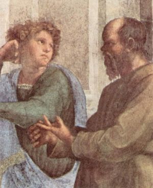 Сократ и молодой Эсхин (деталь фрески Рафаэля «Афинская школа» в Ватикане