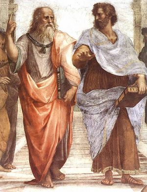Платон и Аристотель (деталь фрески Рафаэля «Афинская школа» в Ватикане