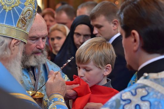 Патриаршее богослужение в московском Сретенском монастыре, 8 сентября 2015 г. Фото: Анатолий Горяинов / Православие.Ru