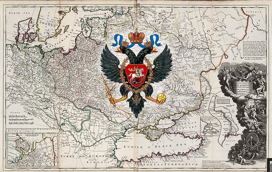 Российская империя. Карта XVIII века