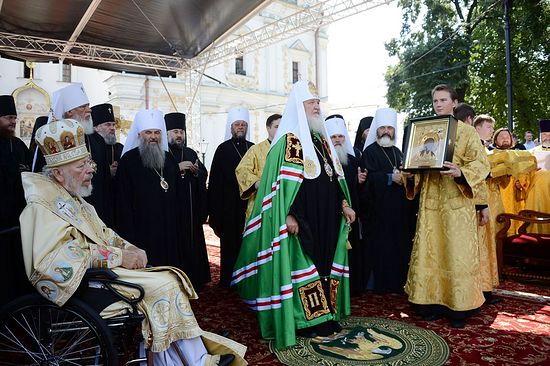 Patriarch Kirill celebrating the memory of St. Vladimir at the Kiev Caves Monastery