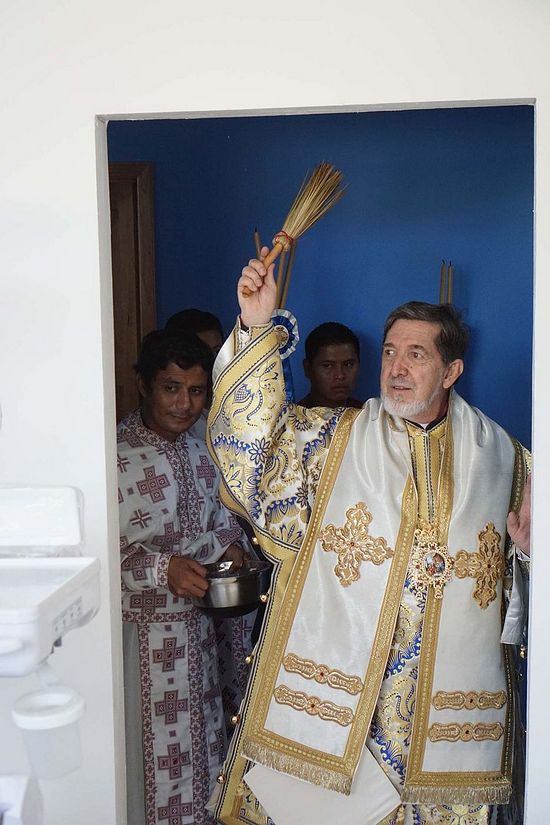 Blessing the rooms of the clinic