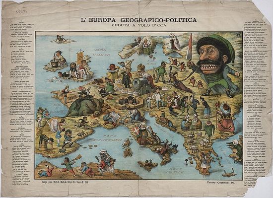 Географическо-политическая карта Европы. 1870-е гг.