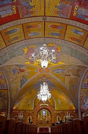 The Byzantine mosaic work of master iconographer Robert Andews adorns much of " has completed all the icons at the Transfiguration Greek Orthodox Church in Lowell. SUN/Caley McGuane Read more: http://www.lowellsun.com/news/ci_29138523/tales-tiles-live-his-lowell-church-mosaic-masterpieces#ixzz3s2mR9dEK