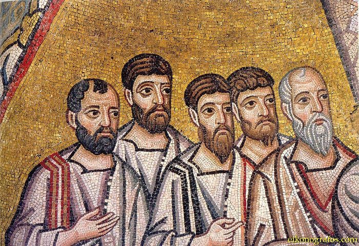Апостолы. Мозаика монастыря Осиос Лукас. XI в.