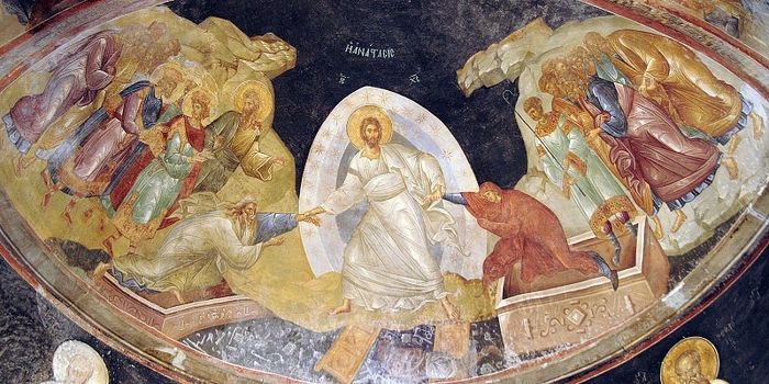 Воскресение Христово. Фреска в монастыре Хора