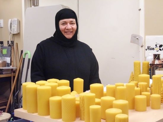 The nuns keep their convent going by selling beeswax candles, baked goods and doing some sewing on the side. (Maureen Brosnahan)
