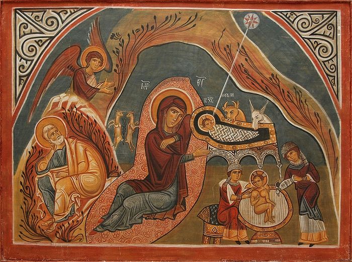 Рождество Христово (копия). Пещерные храмы Каппадокии. XII в. Фреска