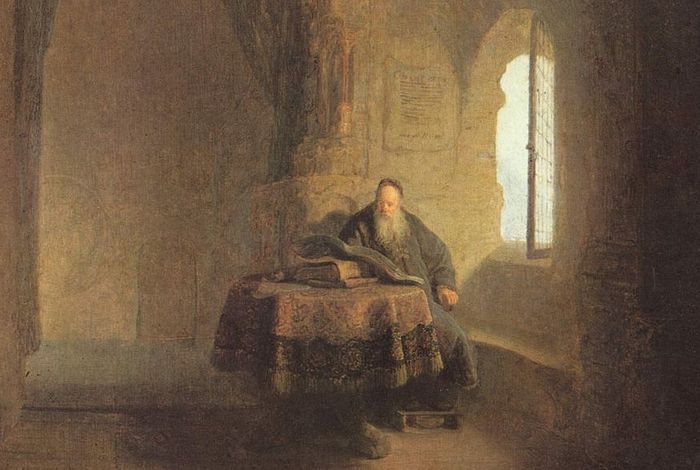 Рембрандт. Святой Анастасий Синаит в монастыре. 1631 г. Фрагмент
