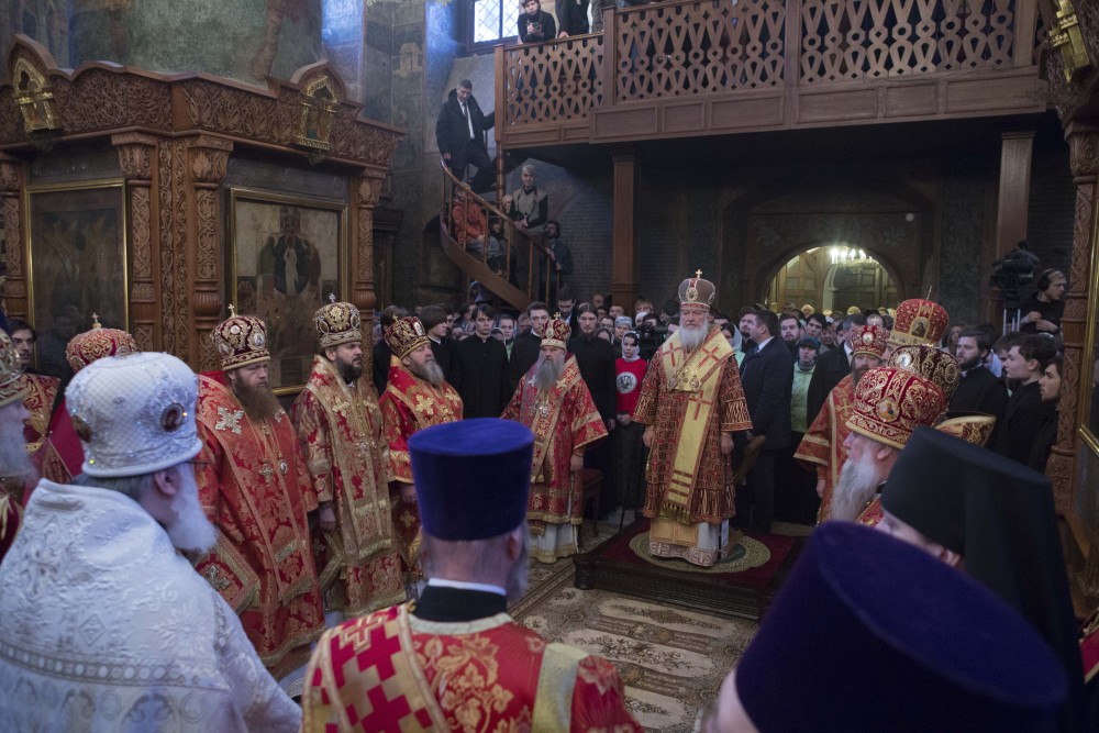Патриаршее Богослужение в Сретенском монастыре.  Фото: Михаил Родионов