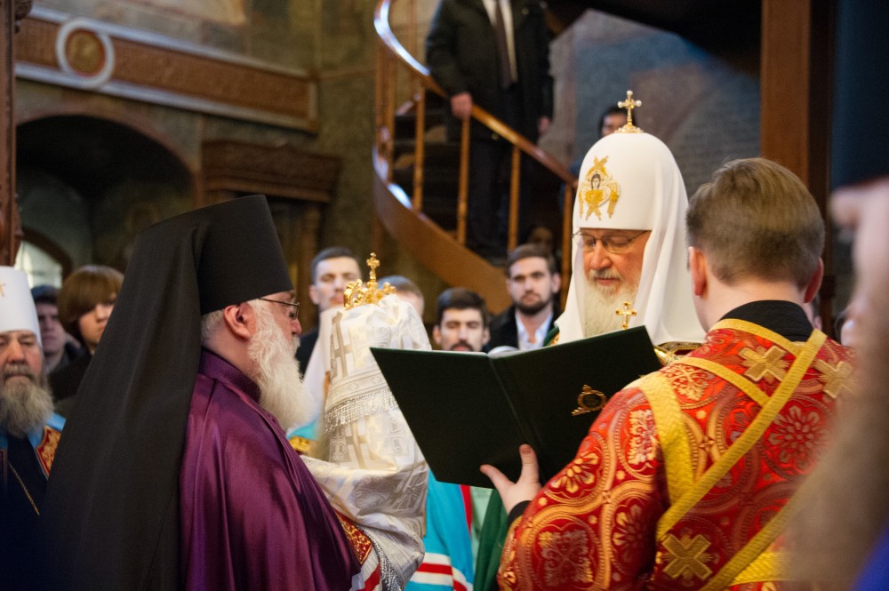 Патриаршее Богослужение в Сретенском монастыре.  Фото: Дмитрий Гливинский