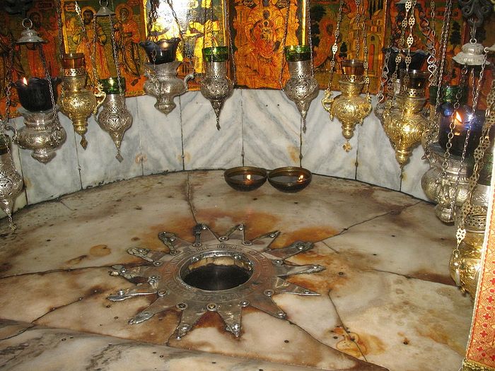 The place of Jesus's birth, Church of the Nativity, Bethlehem.