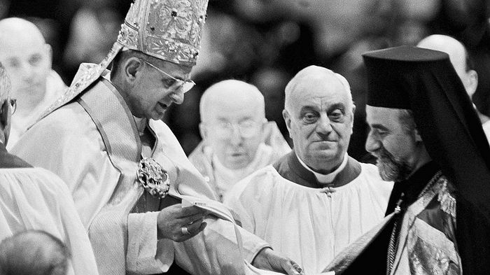 Папа Павел VI с митрополитом Гелиополисским Мелитоном