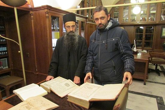 В архиве монастыря Симонопетра, ноябрь 2015