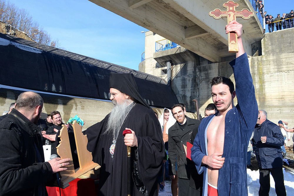 Northern Kosovo and Metohija. At Lake Gazivod. Stefan Nedelkovic is the winner. Diocese of Raška-Prizren. 
