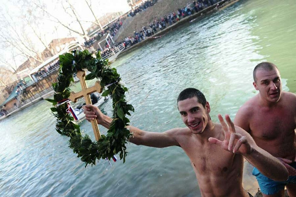 Banja Luka. The winner of the swim on the Vrbas River. 