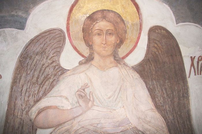 Ангел-Хранитель. Фрагмент фрески Успенского собора Троице-Сергиевой лавры