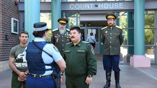 Member of Sydney's Cossack community outside Burwood court house. Photo: Nick Moir 