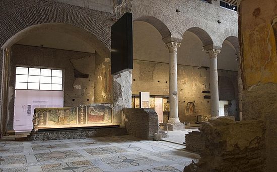 A part of the interiors of Basilica di Santa Maria Antiqua at Roman Fori Photo: EPA