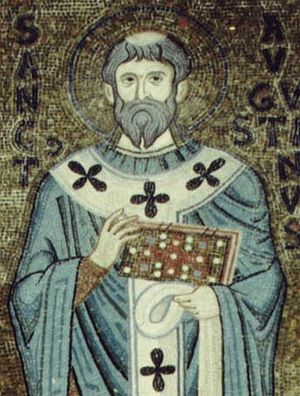 Св. Августин. Фрагмент мозаики собора в Чефалу. Сицилия. Италия. 1148 г.