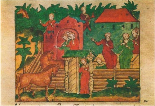 View of a house and grounds. 17th-century manuscript