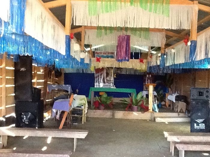 Inside view of temporary church