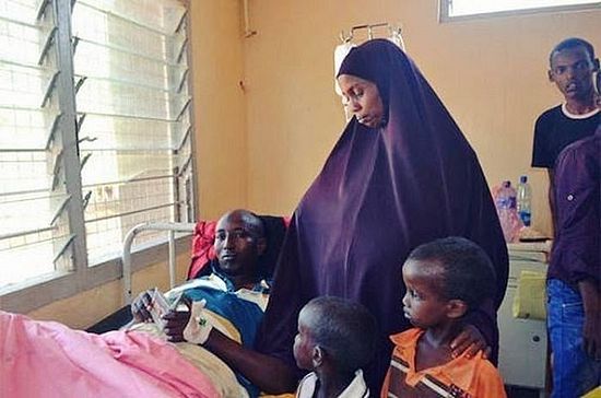 Salah's family visiting him in the hospital