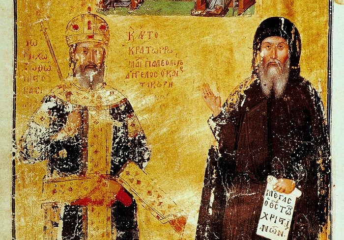 Иоанн Кантакузин как Император (слева) и монах Иоасаф (справа)