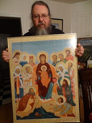 Митрополит Иона с иконой американских святых